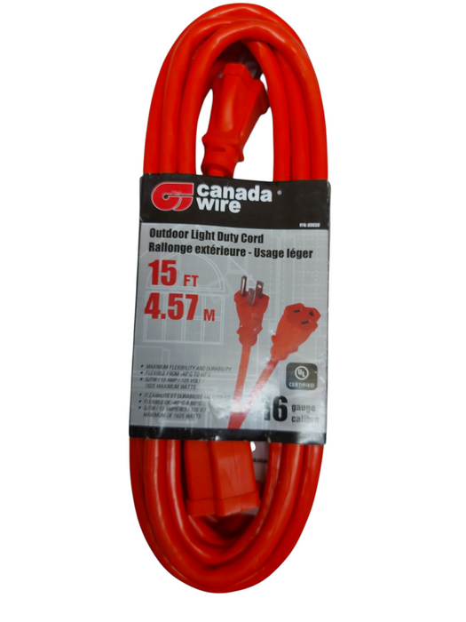 Lot 3x Outdoor Light Duty Extension Cords – 10ft / 15ft / 25ft – 16 Gauge
