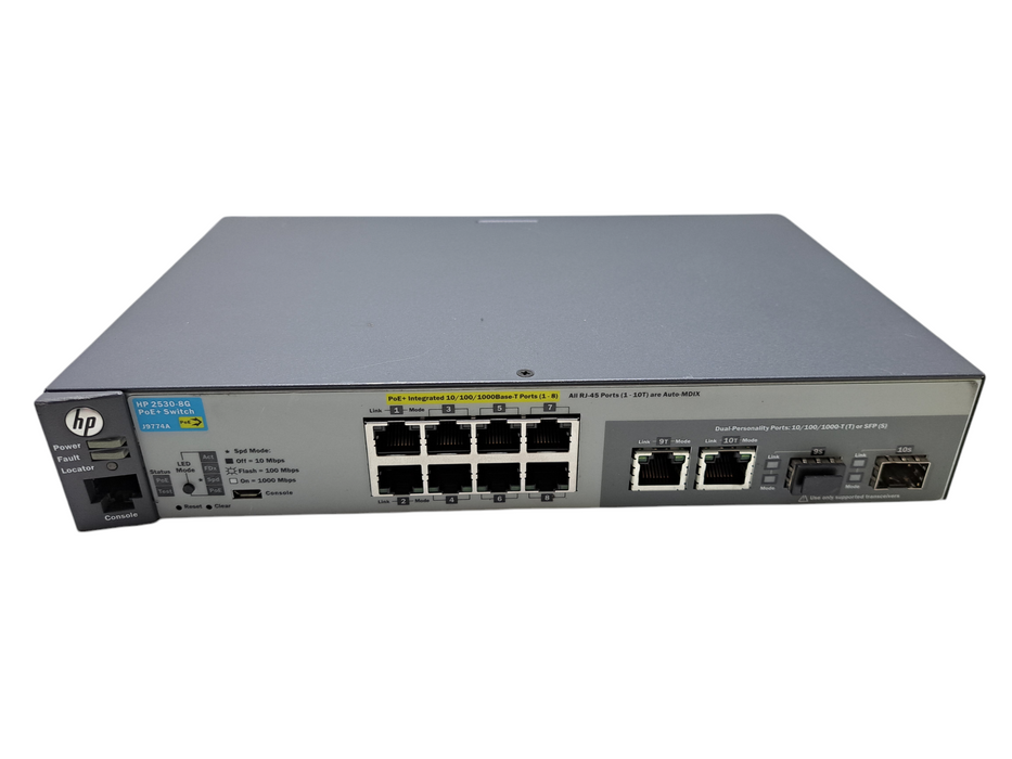 HP J9774A 2530-8G PoE+ | 8-Port Gigabit PoE+ Managed Switch w/ 2x SFP