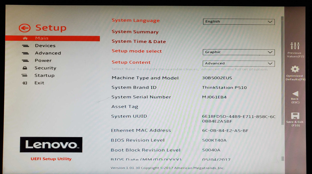 Lenovo ThinkStation P510 Xeon E5-1620 v4 32GB DDR4 - No HDD/GPU Q