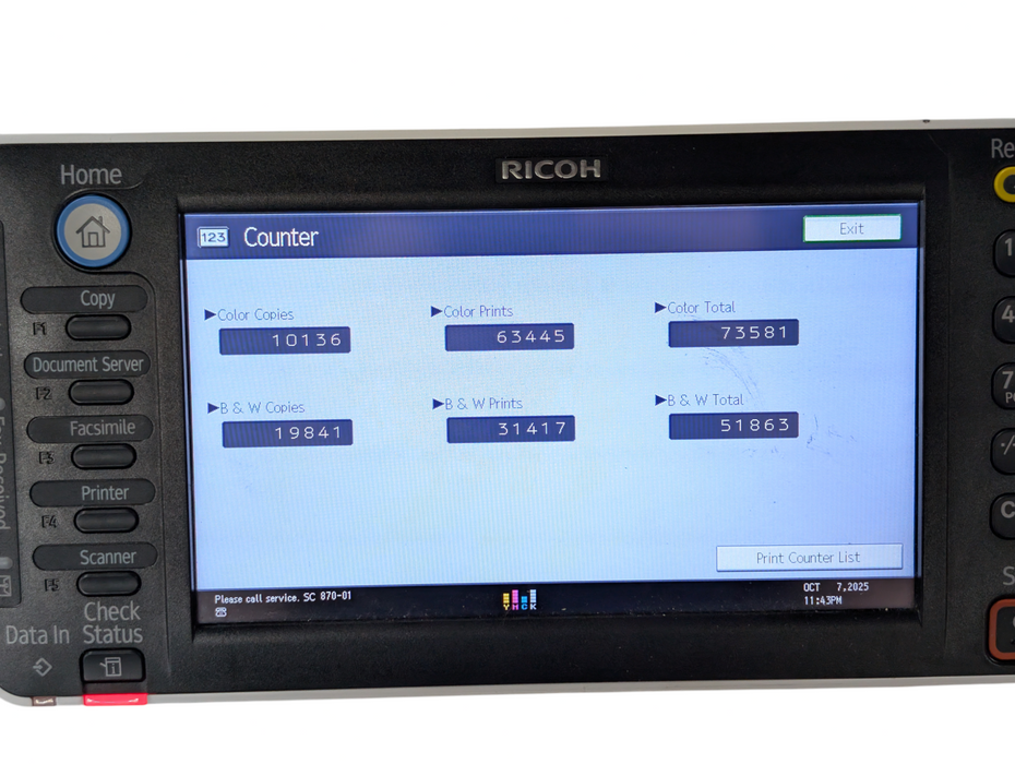 RICOH MP C4503 Color Laser Multifunction Printer  -