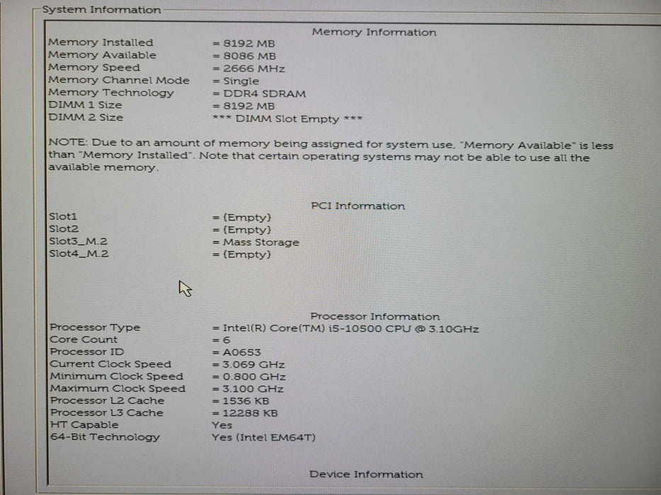 Dell OptiPlex 3080 SFF Intel Core i5-10500 @3.10GHz, 8GB DDR4, 256GB NVMe !