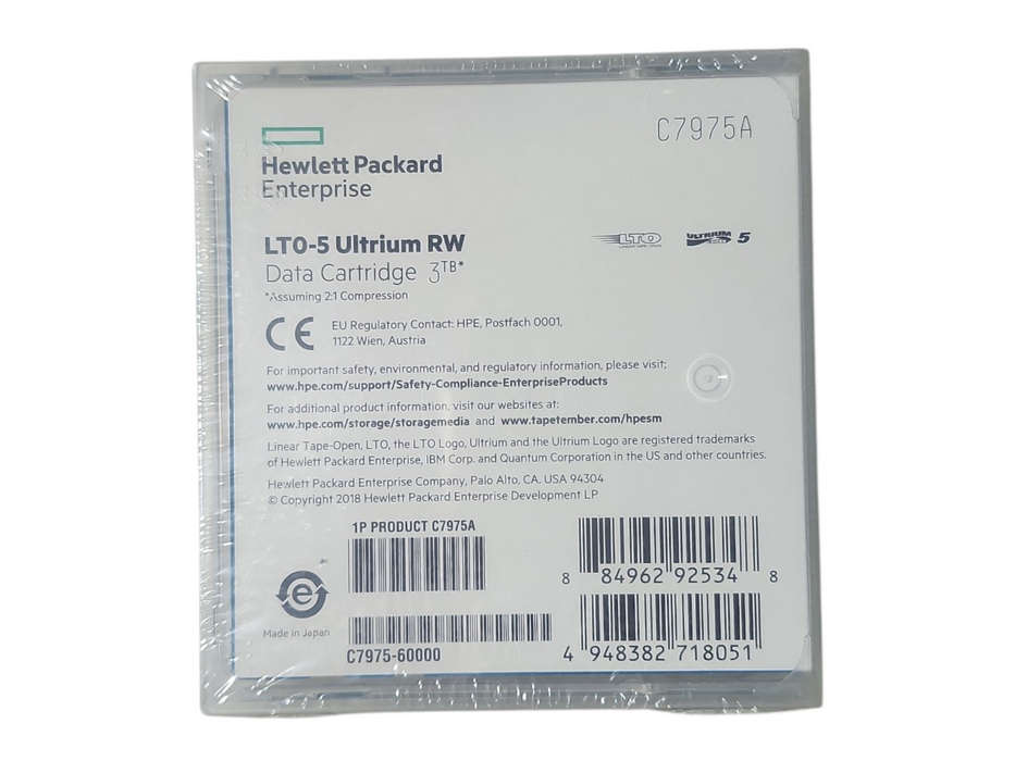 Lot of 5x HPE LTO-5 Ultrium 3TB RW Data Cartridge