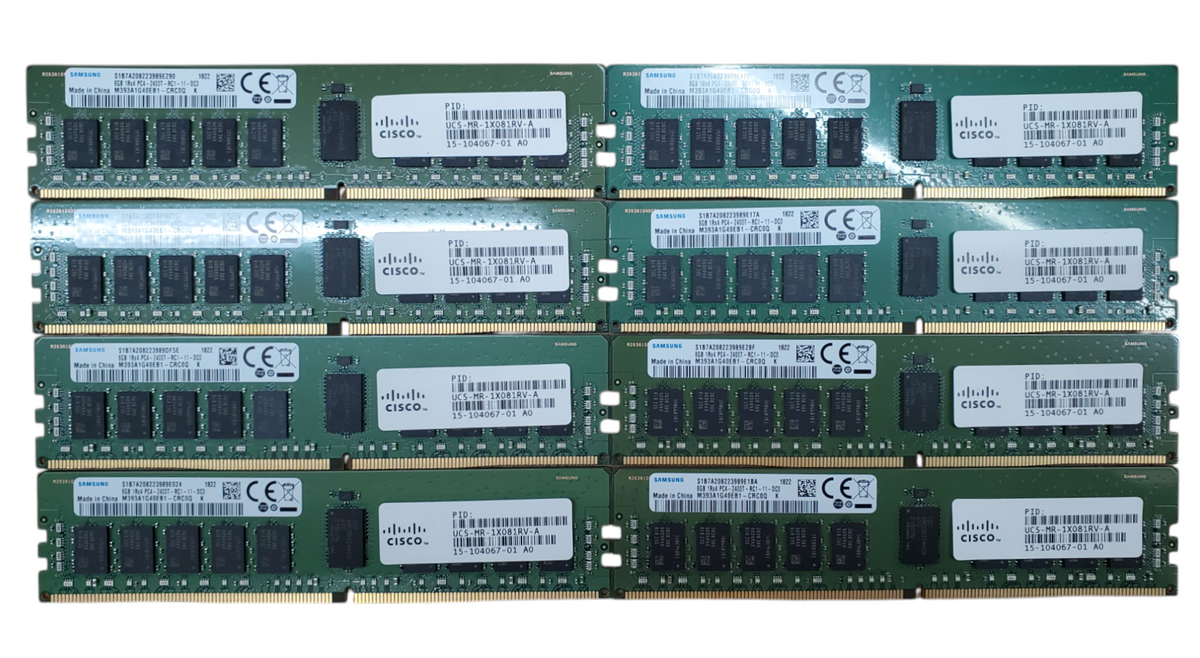 Lot 8x Samsung 8GB 1Rx4 PC4-2400T-RC1 DDR4 Server RAM — retail.era