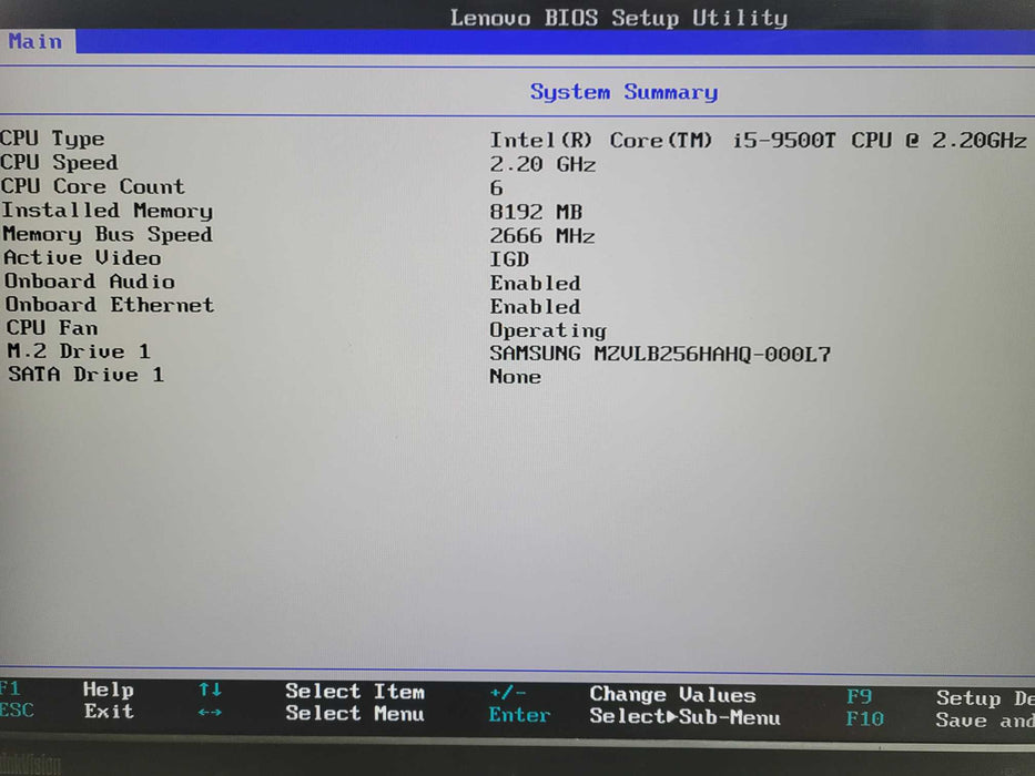 Lenovo ThinkCentre M920q USFF Intel i5-9500T CPU 2.20GHz 8GB RAM 256GB NVMe Q!