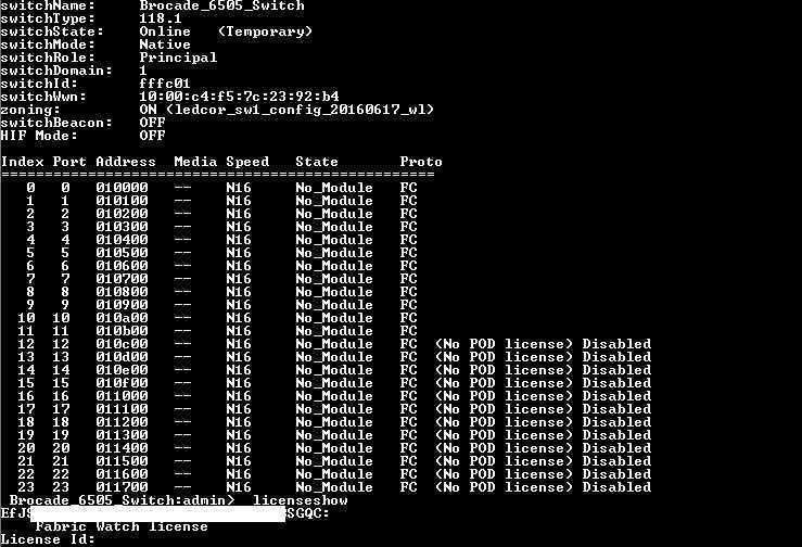 Brocade 6505 NA-6505-12-16G-0R 24x 16GB SFP Ports (12-port Active)  SWITCH  _