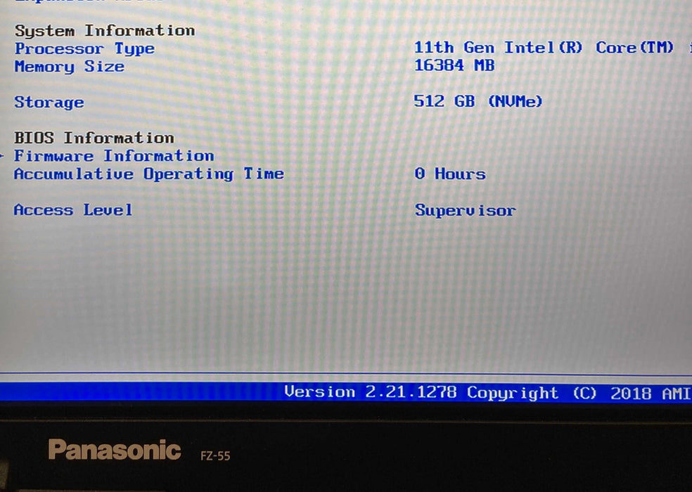 Panasonic ToughBook FZ-55 TOUCH i5-1145G7 vPRO 16GB RAM 512GB SSD 0 Hrs.