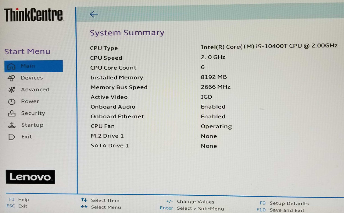 Lenovo ThinkCentre M70q Gen 2 Micro i5-10400T CPU 2.00GHz 8GB RAM  [READ]