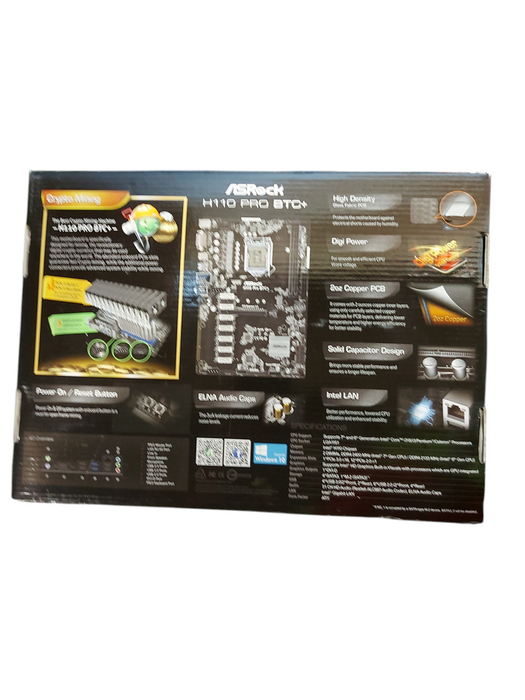 ASRock H110 Pro BTC+ ATX Mining Motherboard With CPU  Fan