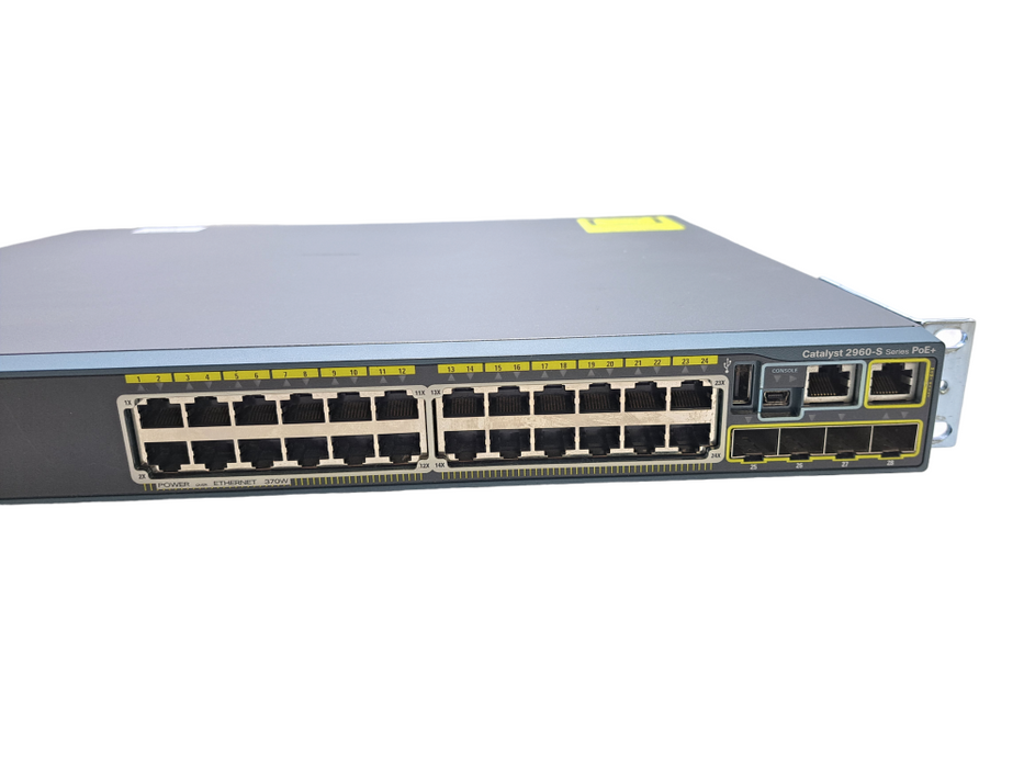 Cisco WS-C2960S-24PS-L V04 | 24 Port Gigabit 370W PoE+ Network Switch