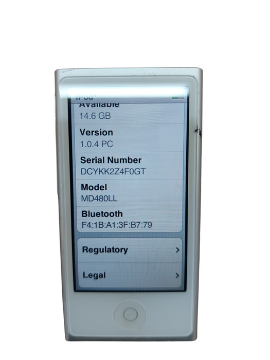 Apple iPod Nano 7th Generation A1446 16GB MD480LL