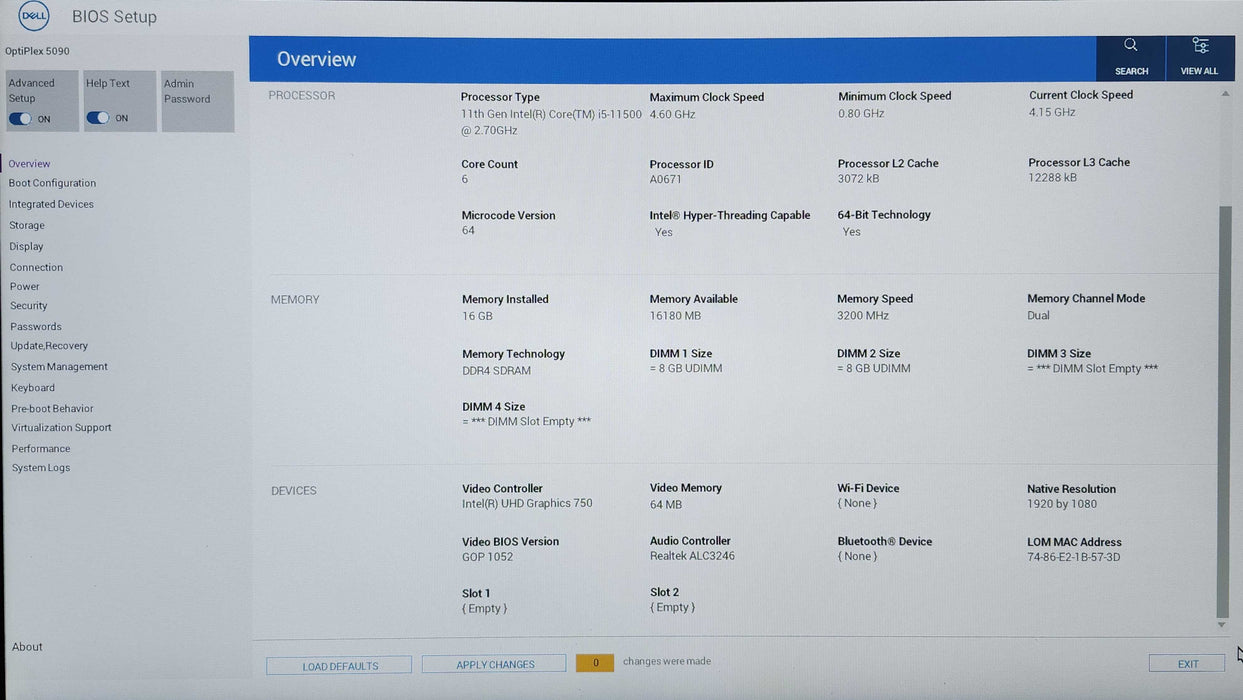 Dell OptiPlex 5090 SFF, i5-11500 2.7GHz, 16GB DDR4, 256GB NVMe