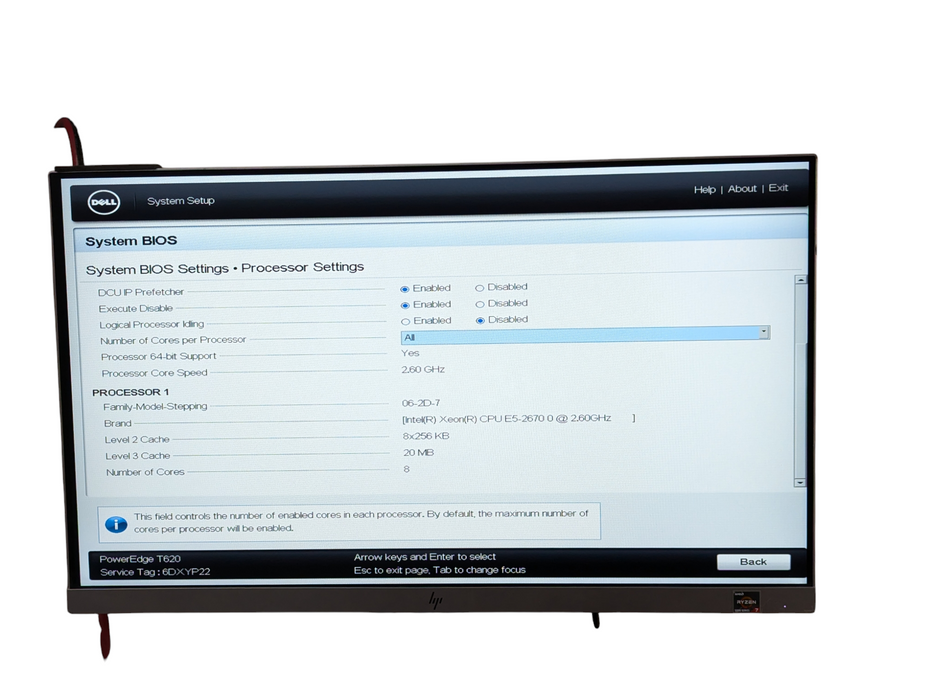 DELL PowerEdge T620 Intel Xeon E5-2670 0 @ 2.60Ghz  -