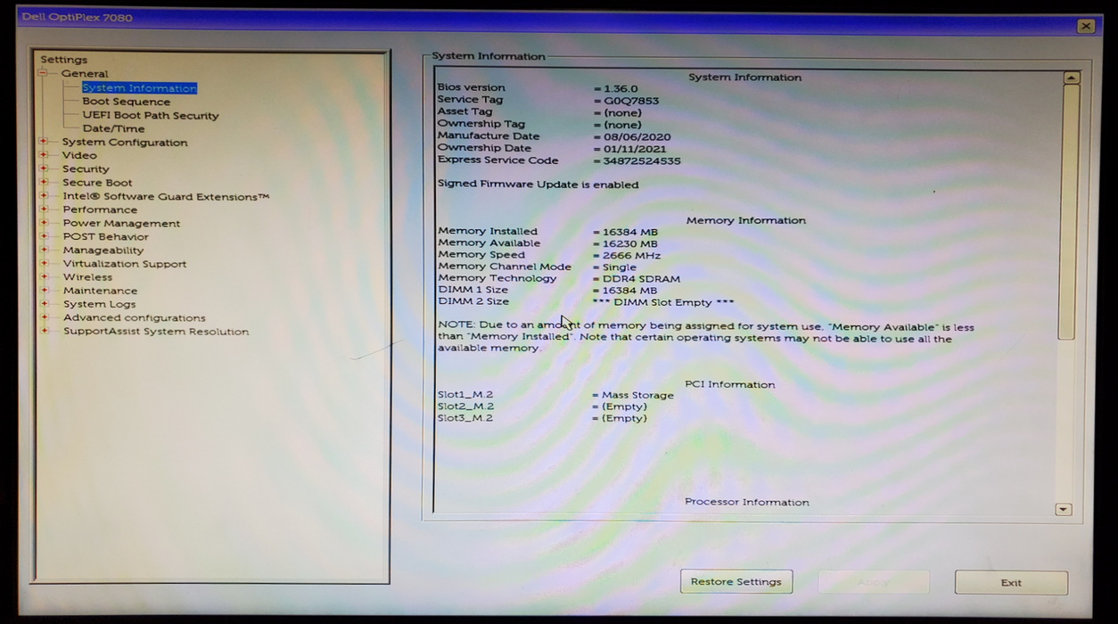 Dell OptiPlex 7080 Micro, i5-10500T 2.30GHz, 16GB DDR4, 256GB NVMe Q