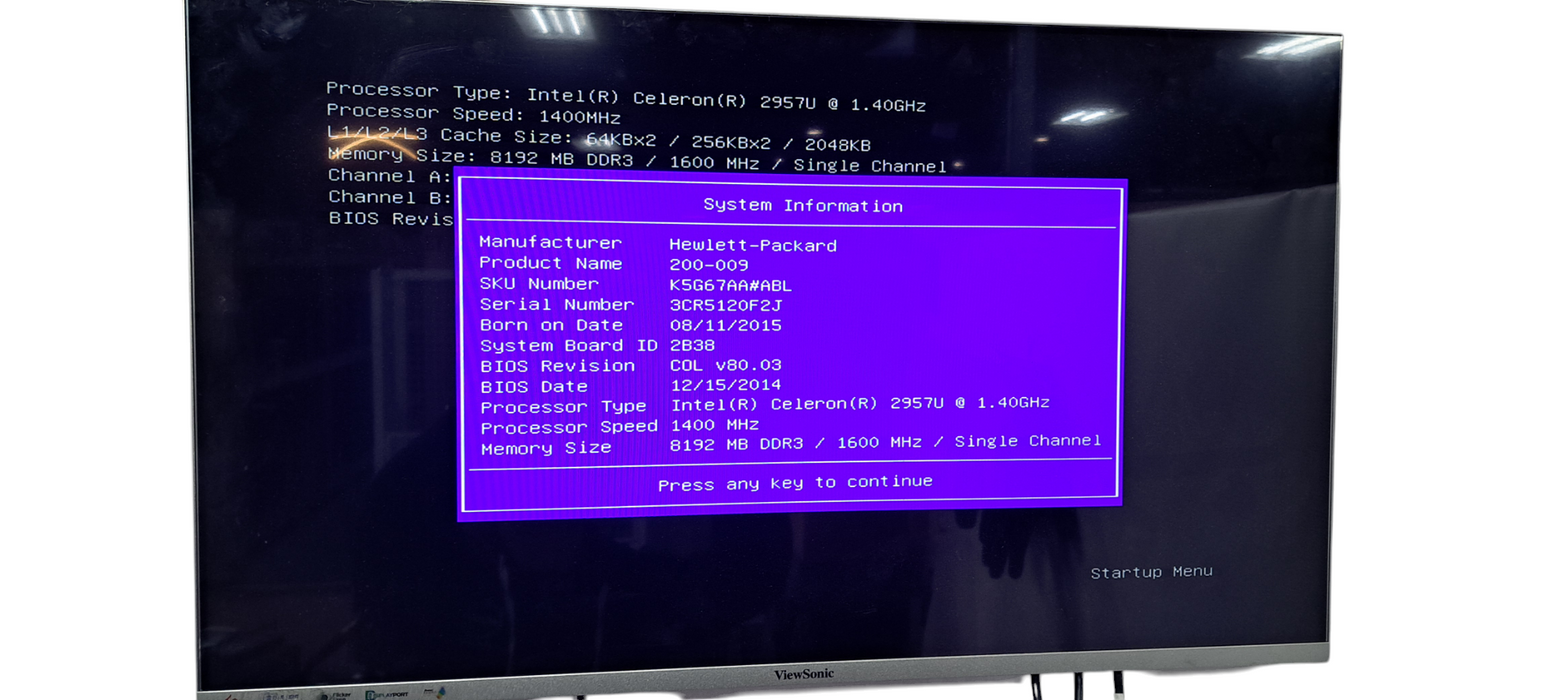 HP TPC-P041-BX MINI PC Celeron 2957U CPU|8GB DDR3 RAM| W/AC