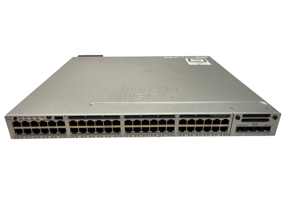 Cisco WS-C3850-48F-S GbE PoE+ Switch w/ 1x 1100W PSU, C3850-NM-4-10G Q$