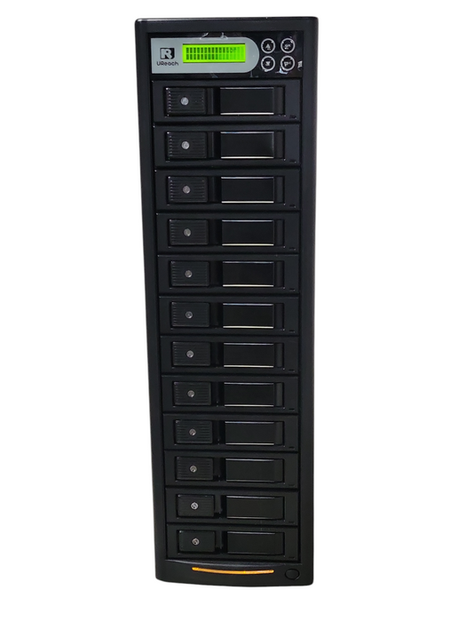 U-Reach 12-Bay SATA hard disk duplicator / eraser tower, REAd _