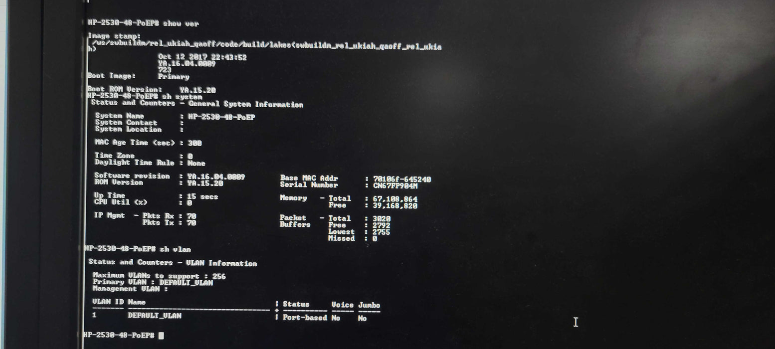 Aruba 2530-48 PoE+ 48-Port Gigabit Ethernet Managed Network Switch J9778A _