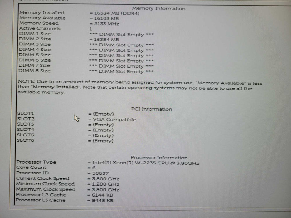 Dell Precision 5820 Tower, Xeon W-2235 3.80GHz, 16GB DDR4, M2000, 950W !