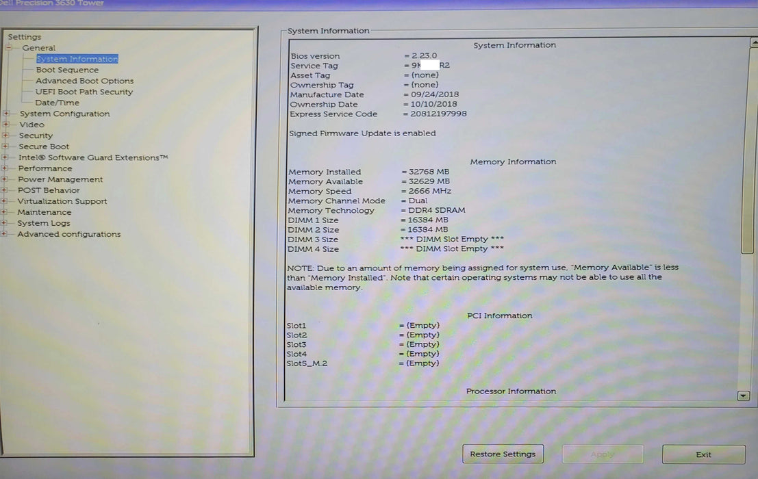 Dell Precision 3630, Intel Xeon E-2146G 3.50GHz, 32GB DDR4, 2x HDD Caddies