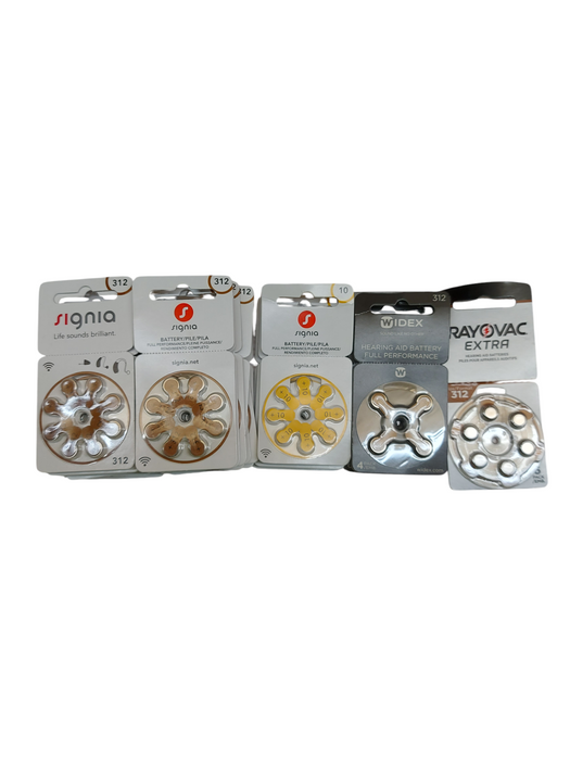 LOT of 23x Hearing Aid Battery Packs – 172 Cells – 2x Size 10 & 21x 312