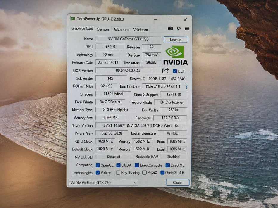 MSI NVIDIA GeForce GTX 760 4GB GDDR5 Graphics Card N760 TF 4GD5/OC $