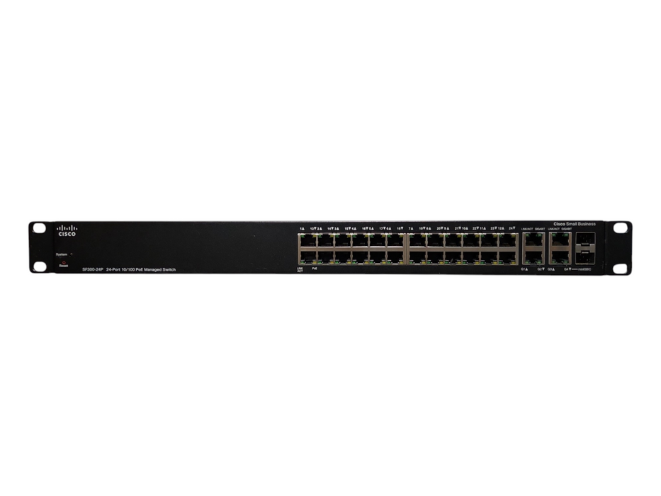 Cisco SF300-24P 24-Port 10/100 PoE Managed Switch w/ Ear mounts