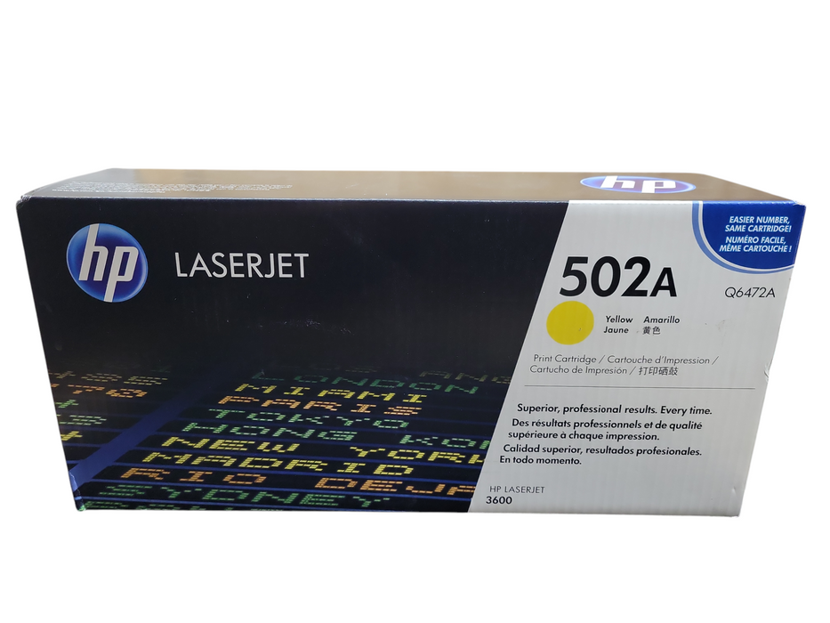 HP 502A Yellow Print Cartridge for HP LaserJet 3600 Q6472A !