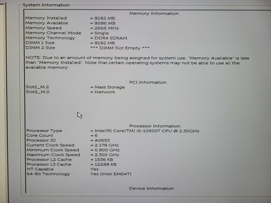 Dell OptiPlex 3080 SFF, i5-10500T 2.10GHz, 8GB DDR4, 256GB NVMe !