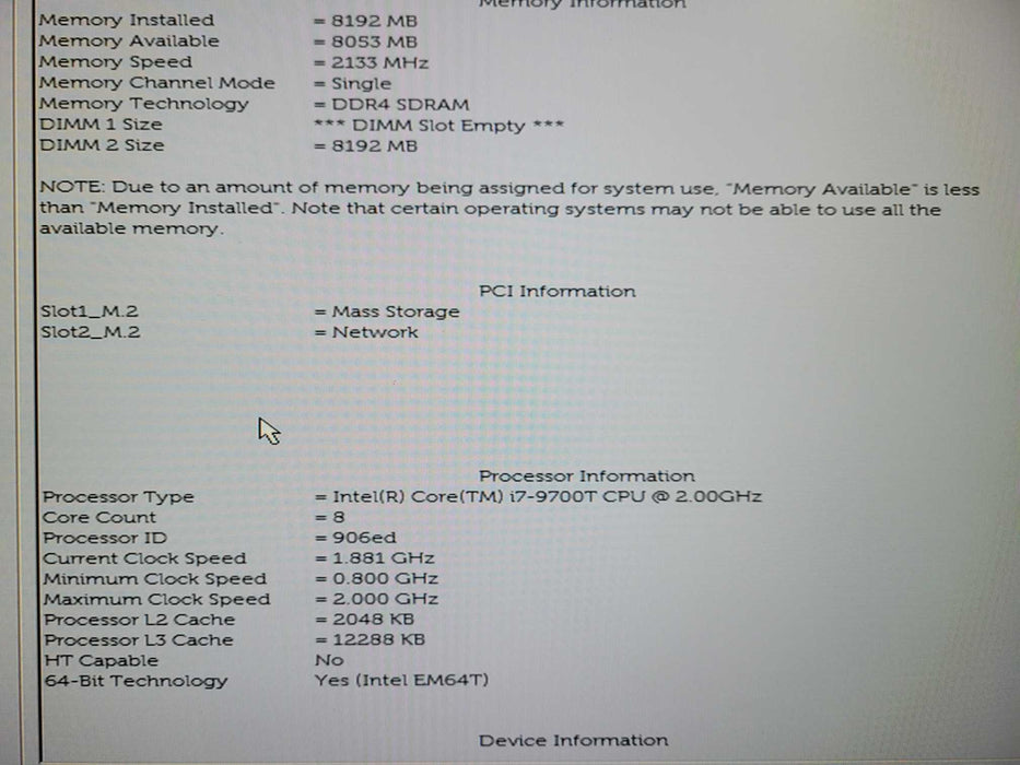 Dell OptiPlex 5070 USFF | Core i7-9700T | 8GB DDR4 | 256GB NVMe !