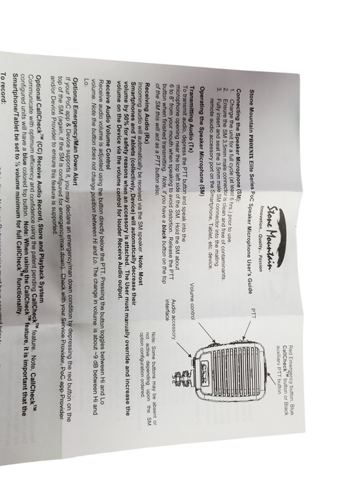 Stone Mountain Phoenix Elite Series PoC Speaker Microphone - Open Box / New Q