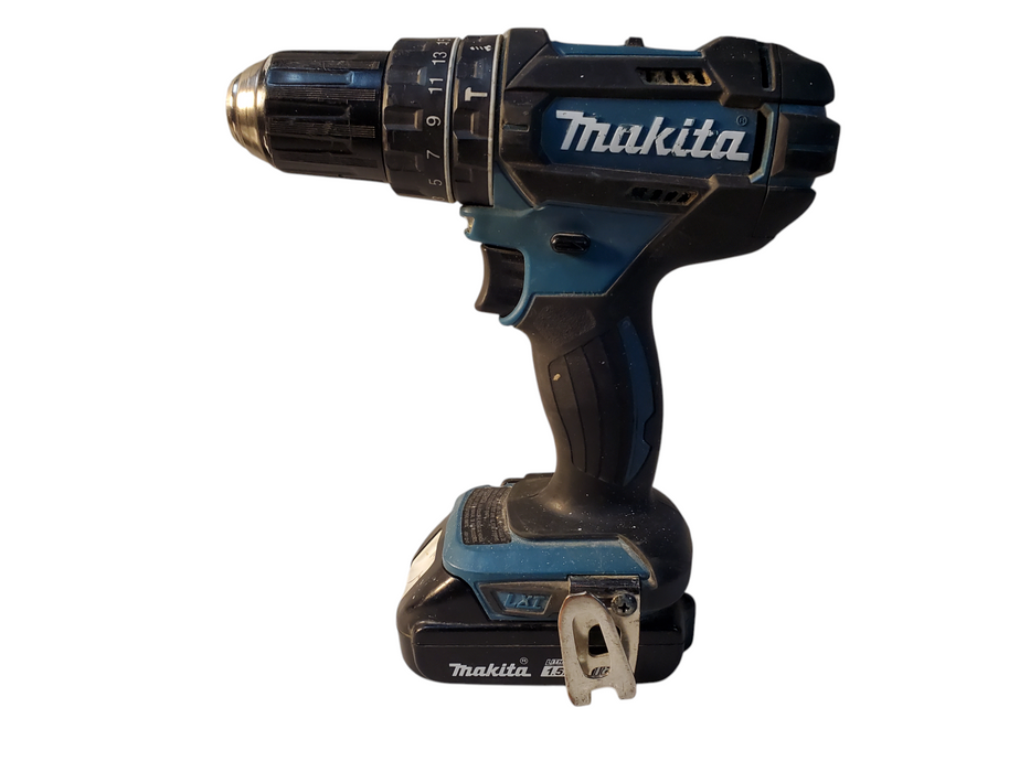 Makita, DHP482 2 speed Cordless Hammer Drill WITH BL1815N BATTERY