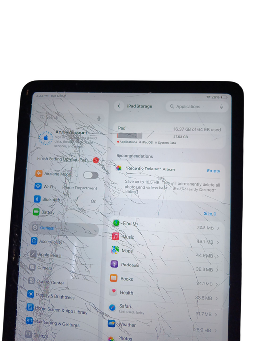 Apple iPad Air 4th Gen - Space Gray - 64GB [A2316] READ