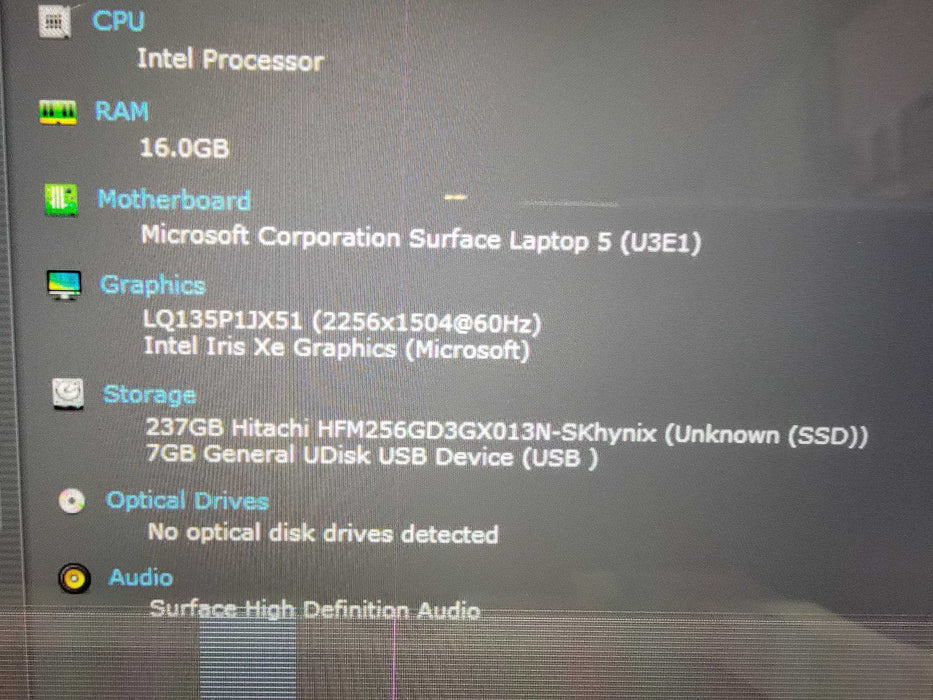 MS Surface Laptop 5 1951 13.5" | i5-1245U @2.5GHz 16GB RAM 256GB SSD - READ _ Lap200