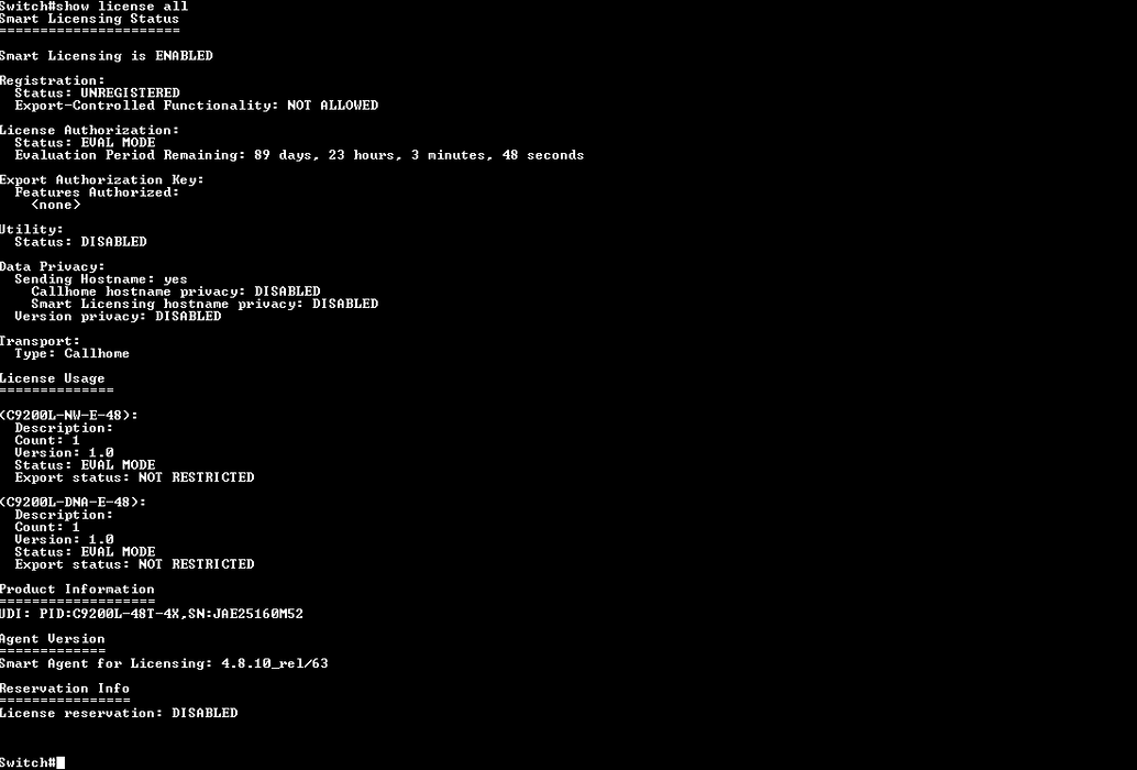 Cisco C9200L-48T-4X V01 | 48-Port Gigabit, 4x 10G SFP+ Switch w/ 1x PSU )