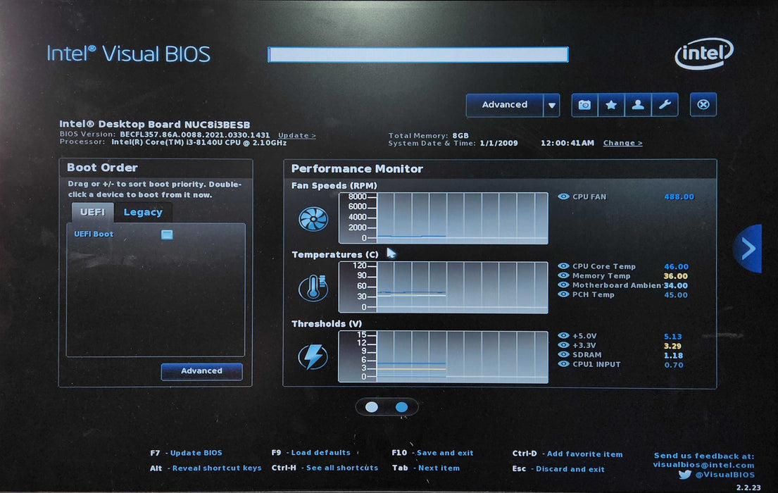 Intel NUC BOXNUC8I3BELS1, i3-8140U 2.10GHz, 8GB DDR4, 256GB NVMe !