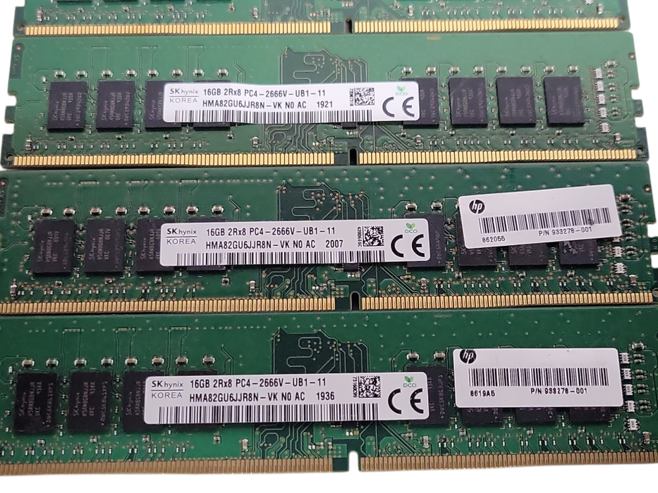 Lot of 6x SK Hynix 16GB 2Rx8 PC4-2666V-UB1-11 Desktop Memory _