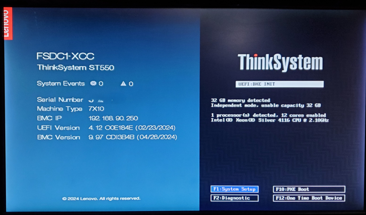 Lenovo ThinkSystem ST550 1x Xeon Silver 4116 32GB RAM 930-8i 2G - No HDD