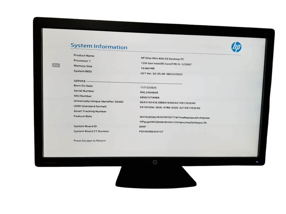 HP Elite Mini 800 G9 Desktop | Intel i5-12500T, 16GB DDR5, 256GB NVMe, READ