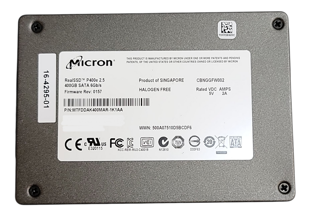 400GB SATA 2.5" 7mm 6Gb/s  Micron P400e SSD - MTFDDAK400MAR-1K1AA Q+