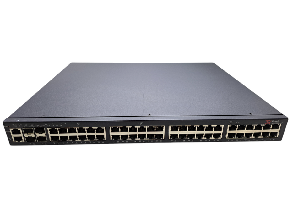 Brocade ICX6450-48P | 48-Port Gigabit PoE+ Switch | 4x 1/10G SFP+ Q