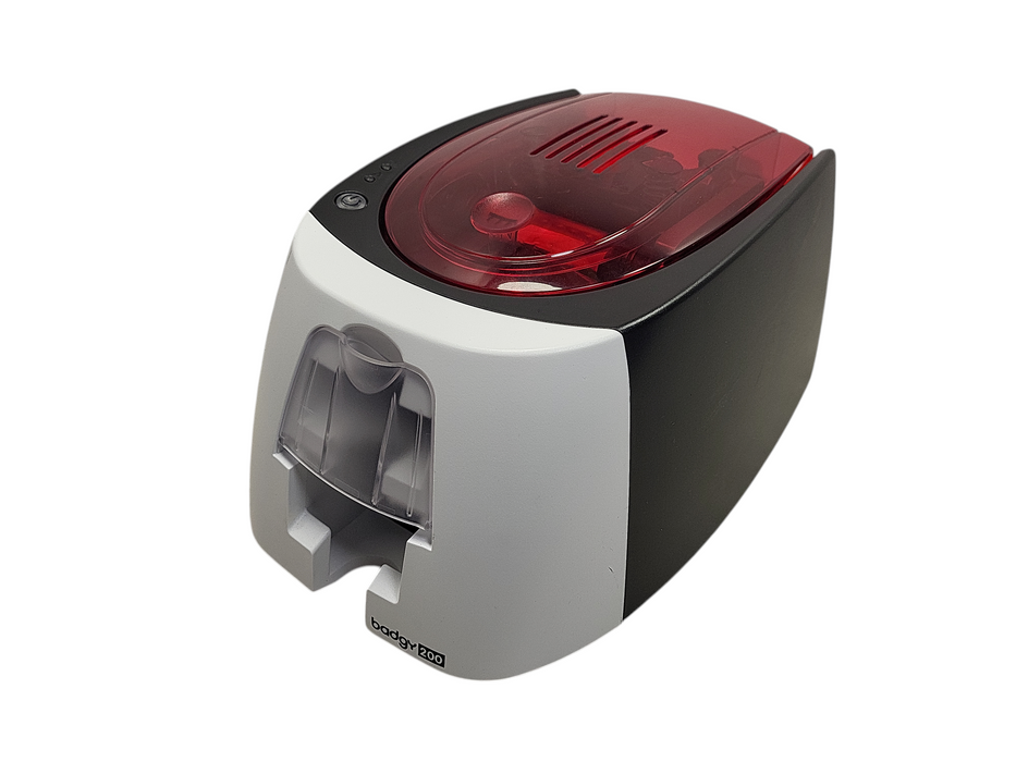 BADGY 200 Red USB B22U0000RS Single Sided Color ID Maker Printer READ Q$