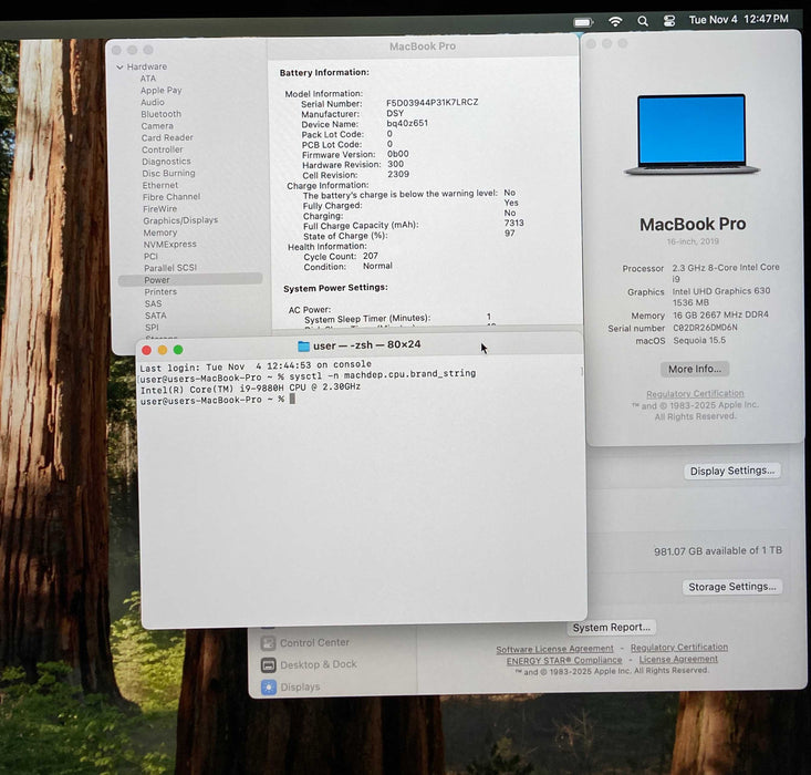 Apple MacBook Pro 16in 2019 i9-9880H Radeon PRO 5500 16GB RAM 1TB SSD READ