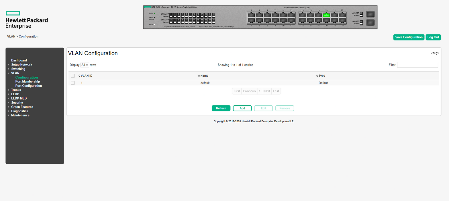 HPE OfficeConnect 1820-24G | 24-Port Gigabit Ethernet Switch | J9980A