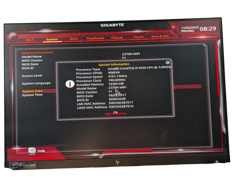 Compact Custom PC GIGABYTE Z370N WiFi Intel Core i5-9500 16GB RAM 256GB SSD -