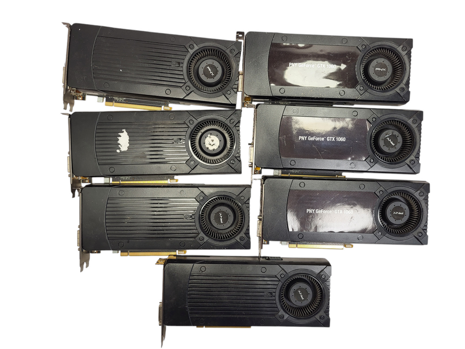Lot of 7x PNY GeForce GTX 1060 6GB GDDR5 Graphics Card  $