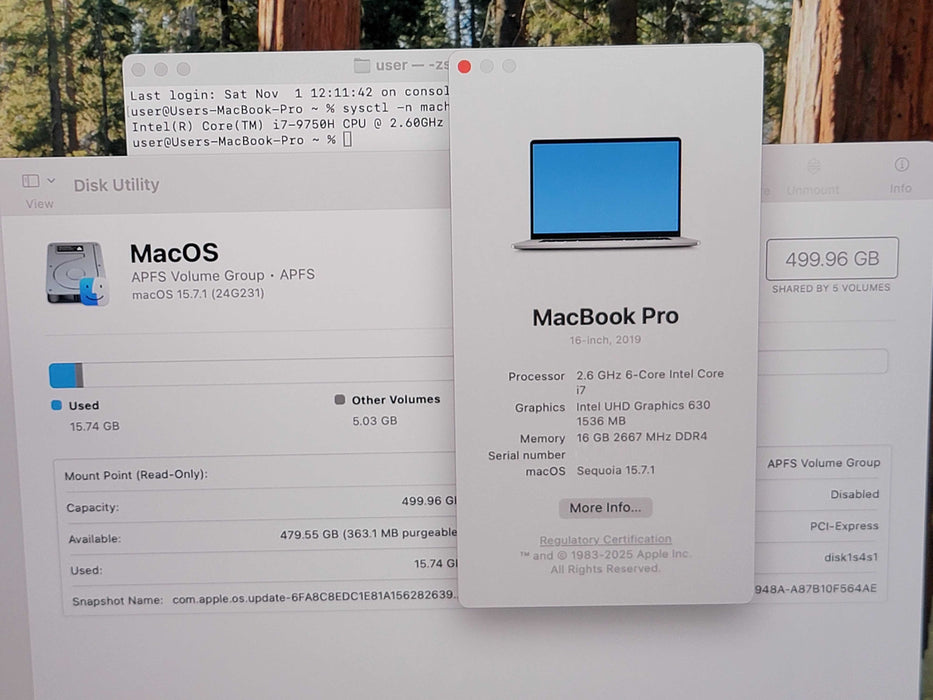 Apple Macbook Pro 2019 16" 6-Core i7-9750H@2.6GHz 16GB DDR4 500GB SSD GPU