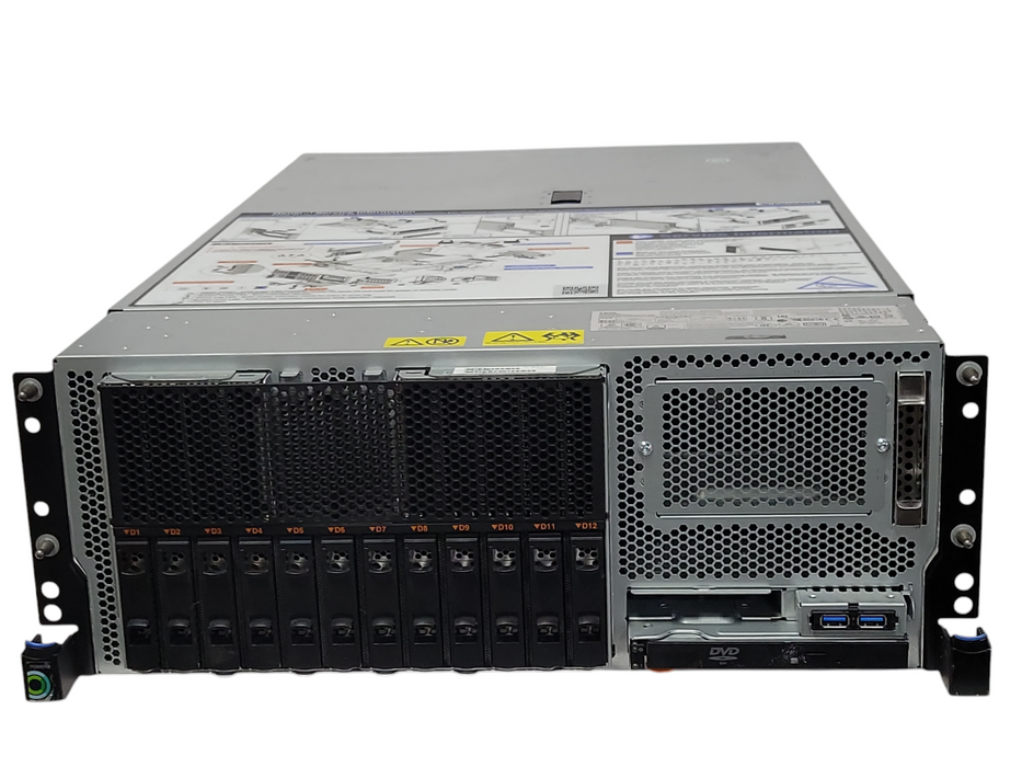 IBM Power8 8286-41A 1x Power CPU 256GB RAM 12x SFF Bay 4U, 2x PSU, READ _