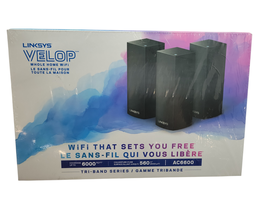 NEW Linksys AC6600 VELOP Tri-Band Series (WHW0303B-CA) %