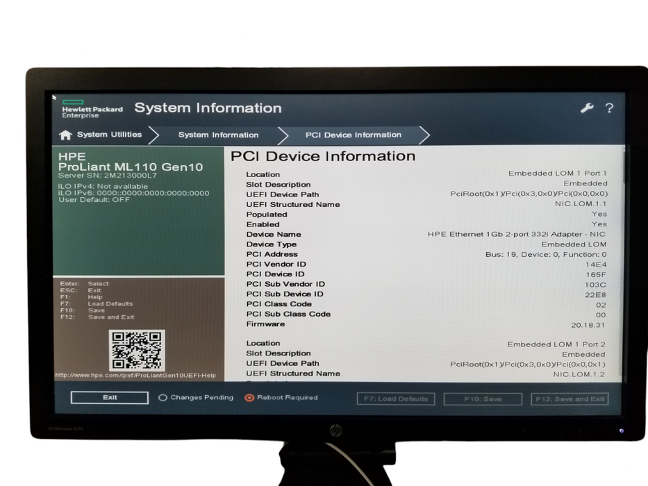 HP ProLiant ML110 Gen10 Xeon Silver 4208 32GB DDR4 S100i SR Gen10 - No HDD