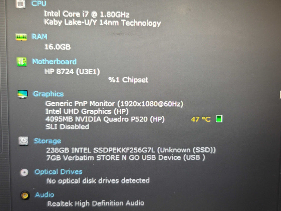 HP ZBook Firefly 14 G7 i7-10510U Quadro P520 16GB DDR4 256GB SSD READ  β Lap200